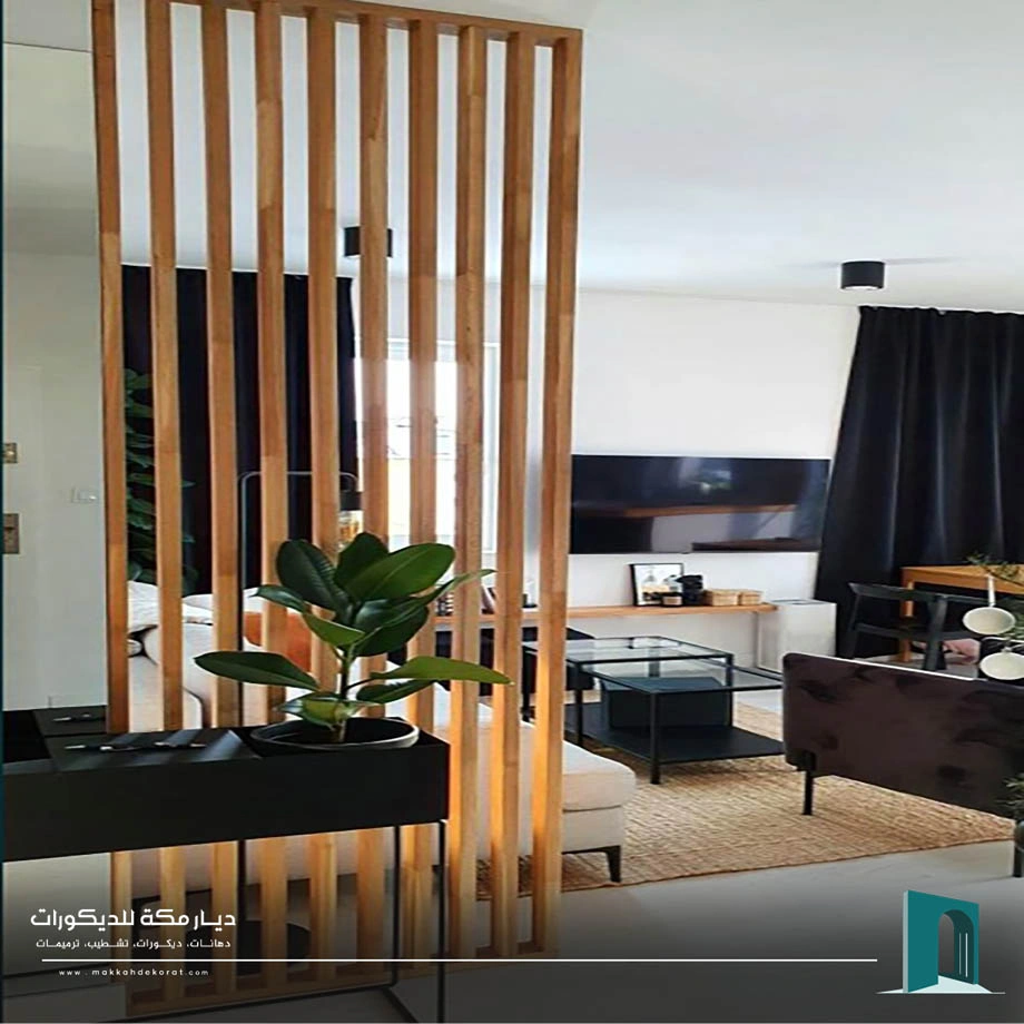 بارتشن خشب مع زجاج