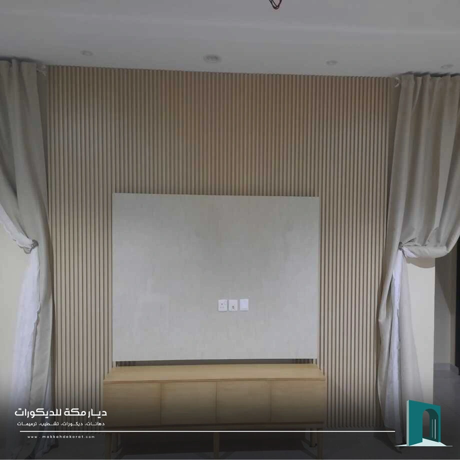 تركيب بديل رخام خلف الشاشة مكة