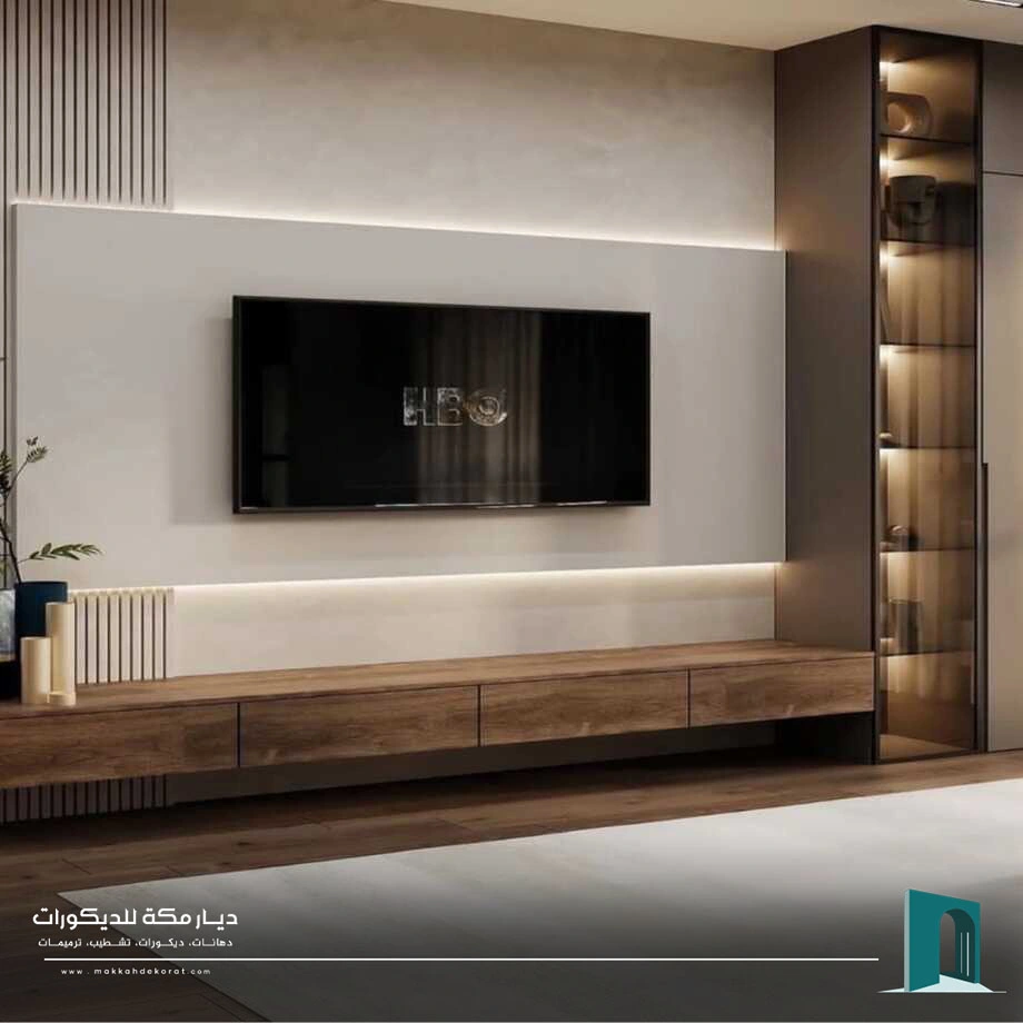 تركيب بديل رخام خلف الشاشة مكة