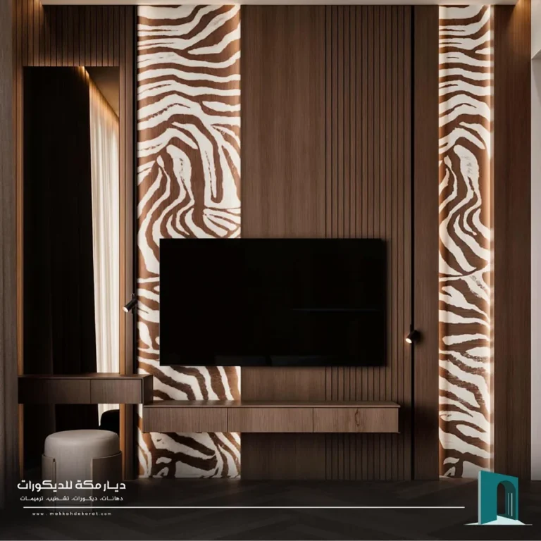 تركيب مكتبة تلفزيون خشب