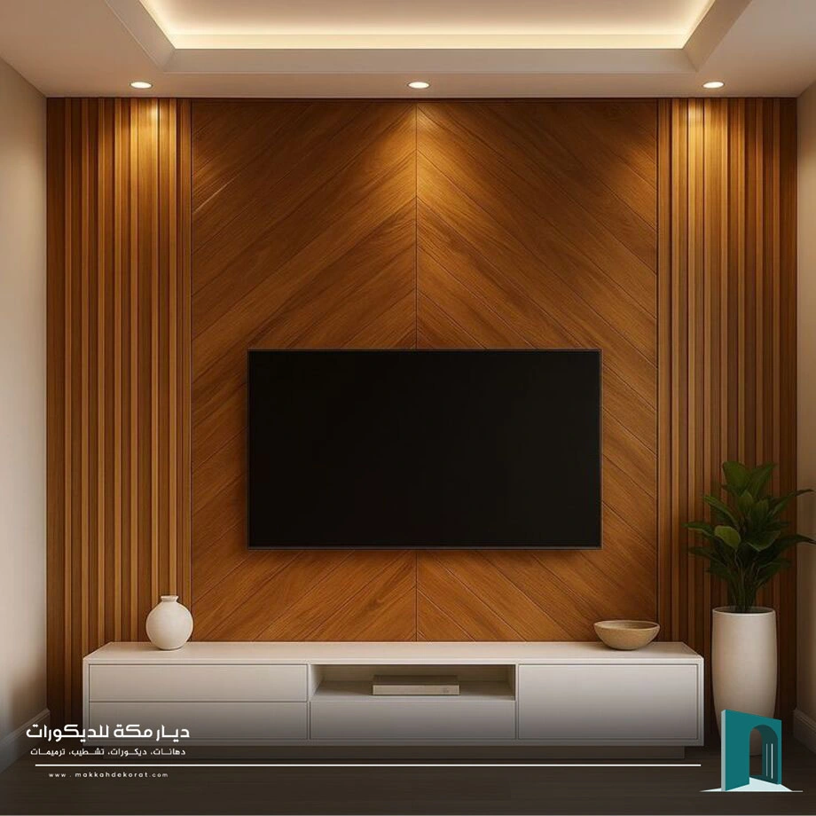 تركيب بديل رخام خلف الشاشة مكة