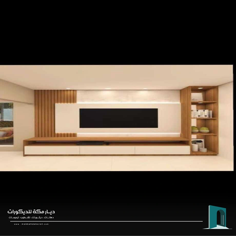 تركيب بديل رخام خلف الشاشة مكة